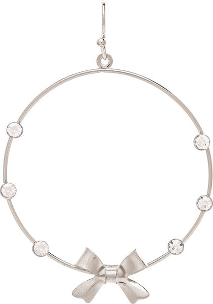 Crystal Circle Bow Charm Earring