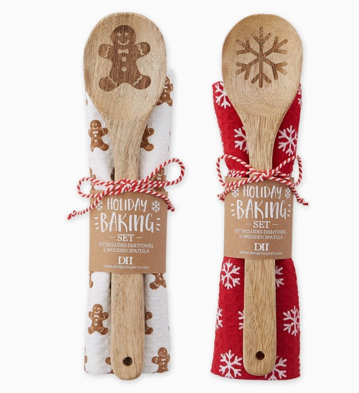 Holiday Baking Dishtowel + Spoon Gift Set Mixed Pack