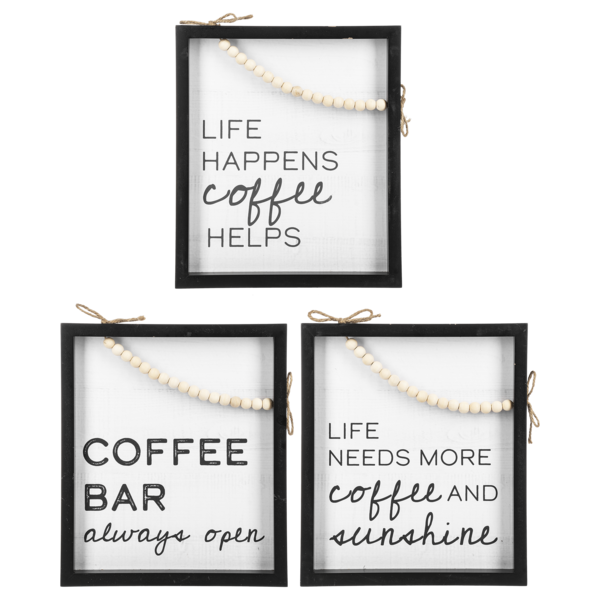 Coffee Text Beads