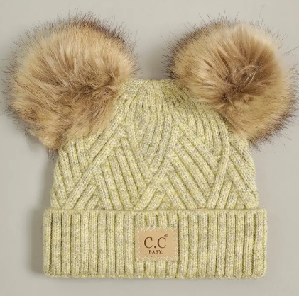 Kids Double Pom-Pom Beanie