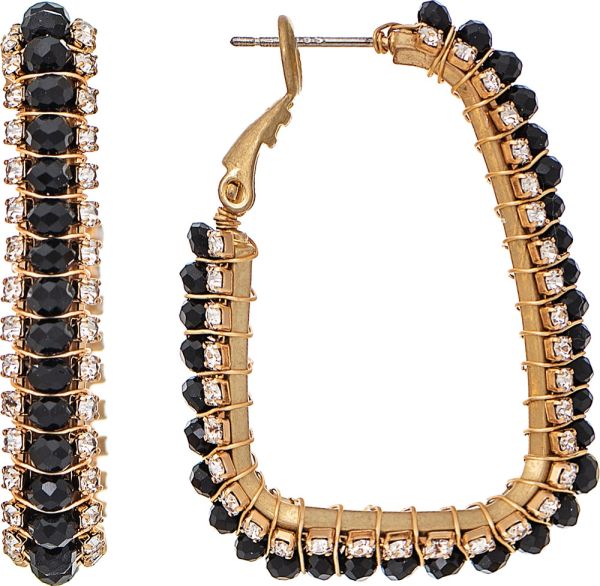 Jeweled Edge Square Hoop Earring