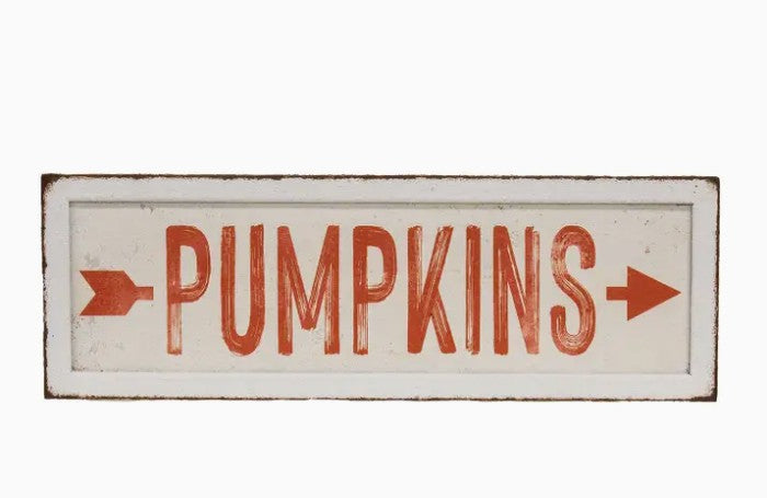 Pumpkins Arrow Rustic Metal Sign