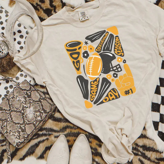 Black&Gold Football Abstract Tee