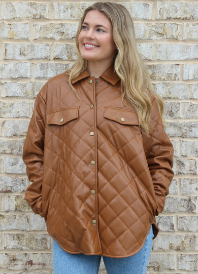 Reign Vegan Leather Quilted Jacket
