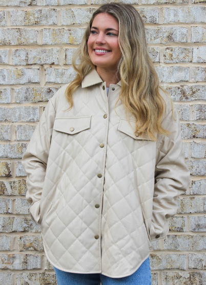 Reign Vegan Leather Quilted Jacket