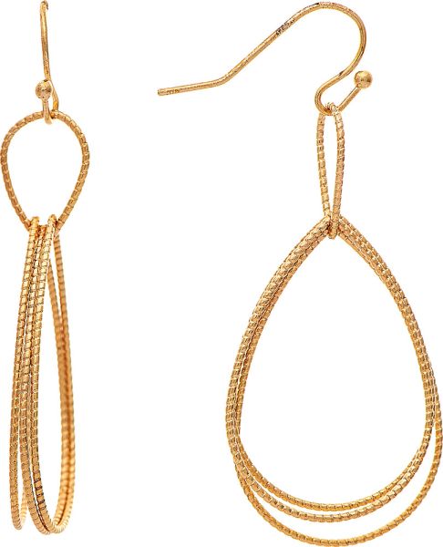 Double Drop Textured Wire Earring