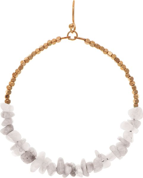 Stone Chip Bead Circle Earring