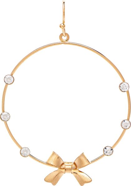 Crystal Circle Bow Charm Earring
