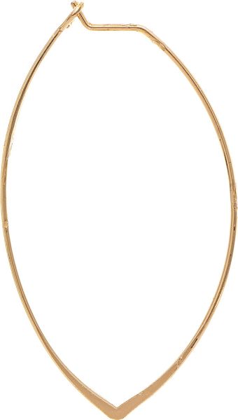 Flat Point Ellipse Hoop Earring