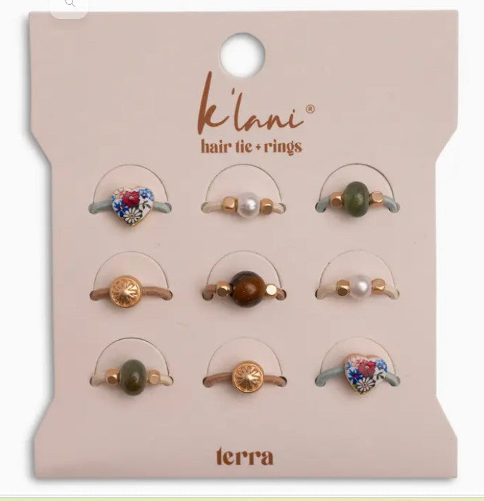 "Terra" Earth Tones Hair Tie Rings