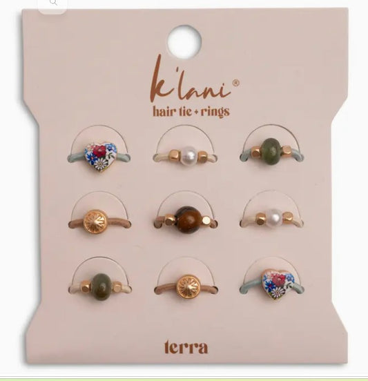 "Terra" Earth Tones Hair Tie Rings