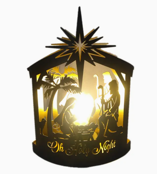 Black and Gold Nativity Light