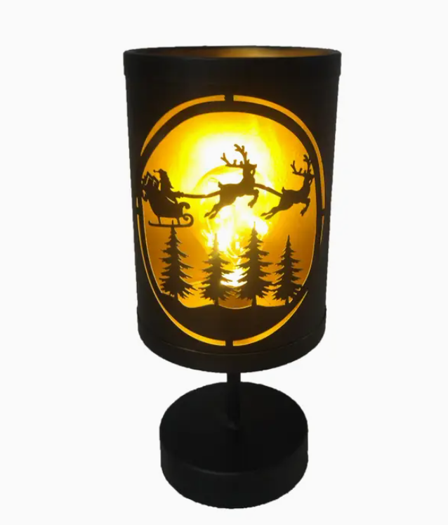 Black and Gold Pedestal Light Can