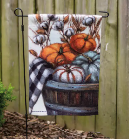 Pumpkins in a Basket Garden Flag