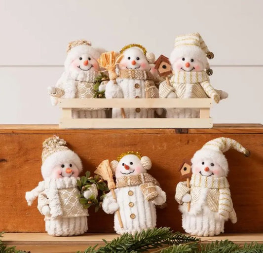 Crate of 9 - White Snowmen