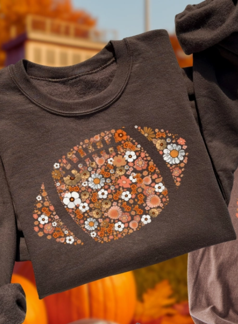 Flowers Football Sweatshirt