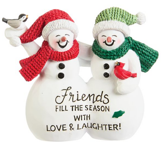 Christmas Traditions Friends Snowman Couple