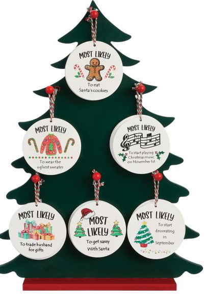 Most Likely to Wood Christmas Ornaments
