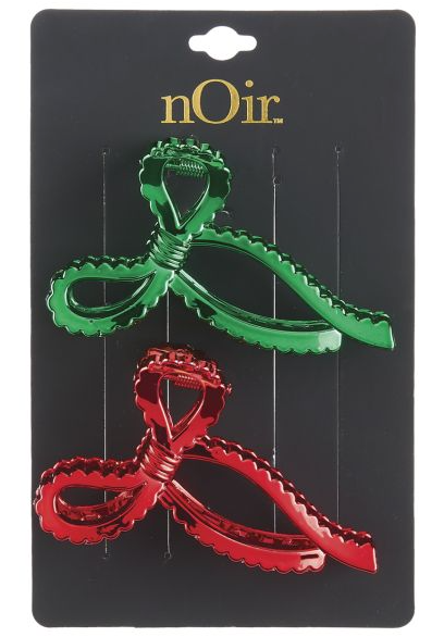 Christmas Bow Clips - Red and Green