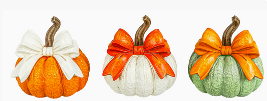 Ribbon Bow Fall Pumpkin
