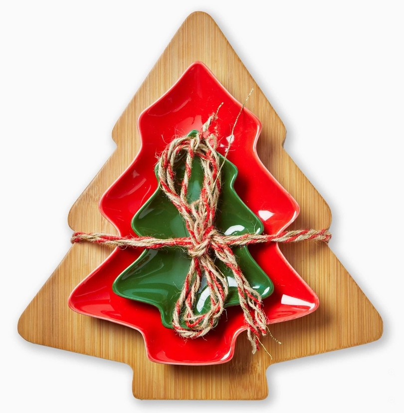 Christmas Tree Board & Dish Set of 3