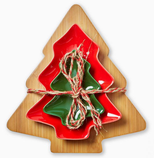 Christmas Tree Board & Dish Set of 3