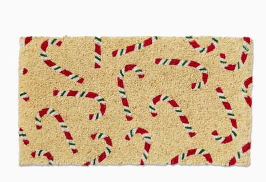 Candy Cane Coir Mat