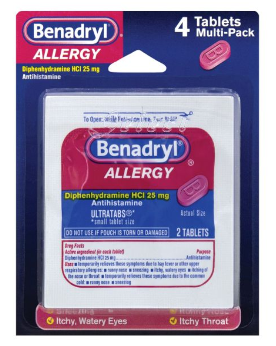 Benadryl Blister Pack