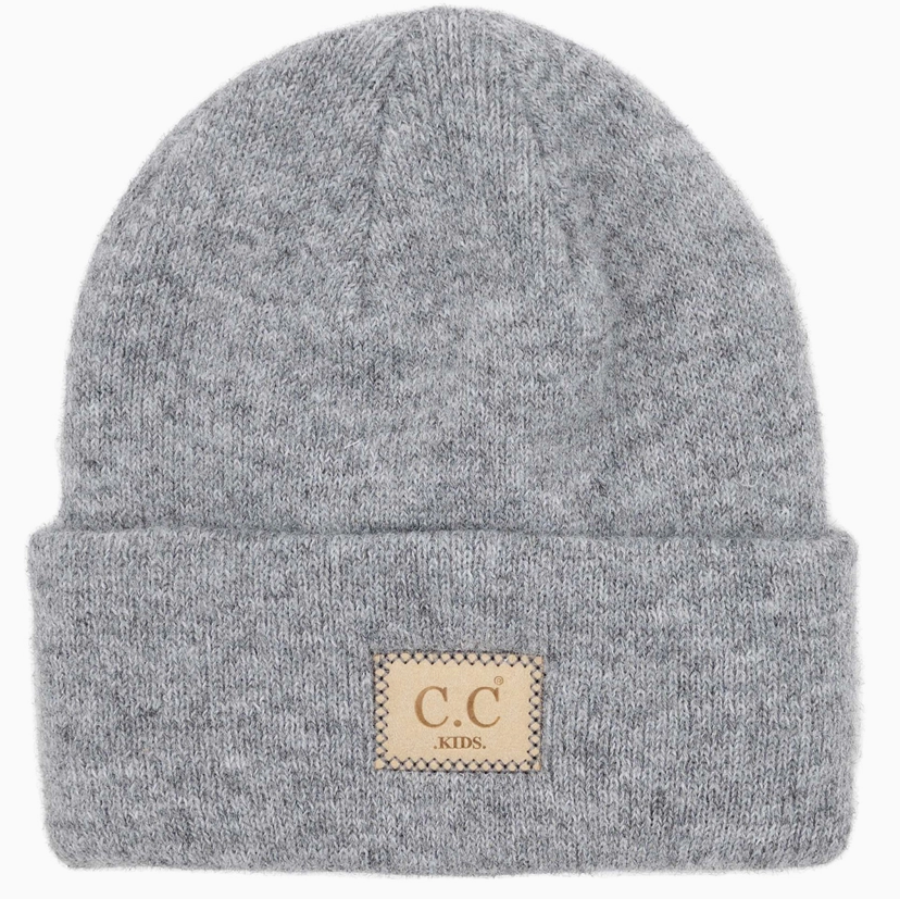 Kids Suede Patch Heather Classic Beanie