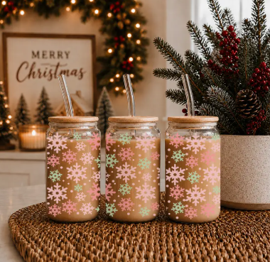 Christmas Can Glass