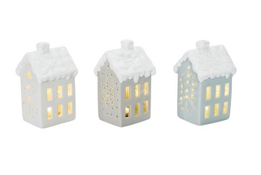 Ceramic Light Up Snowy House