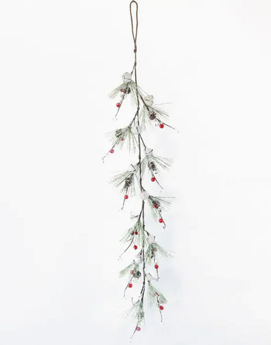 40" White Bell Garland