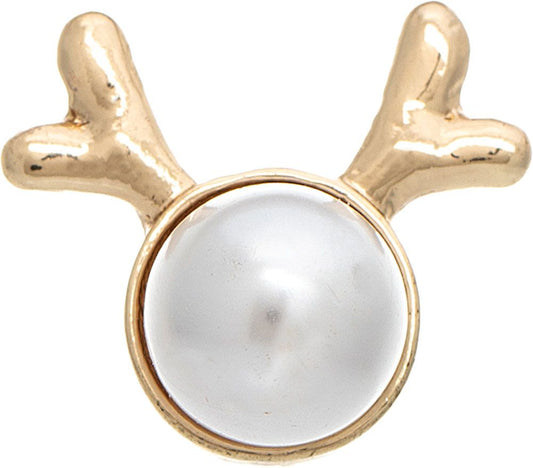 Pearl Reindeer Post Earring