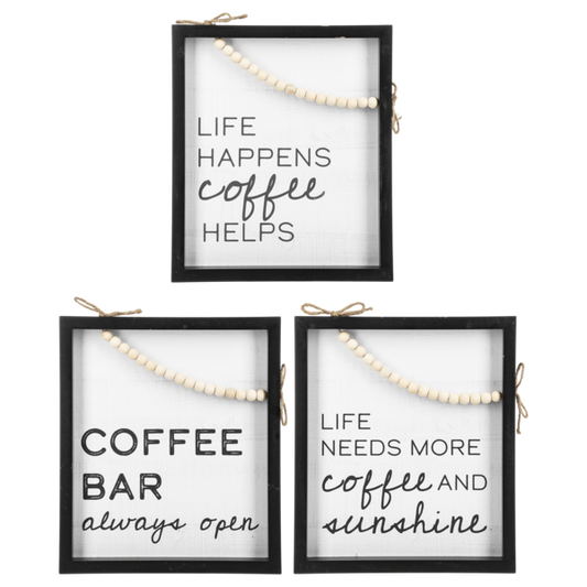 Coffee Text Beads