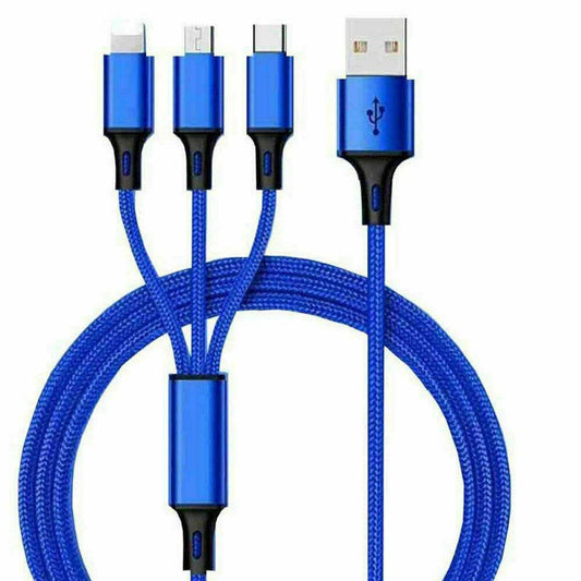 3in1 Fast Charging Cable - 10 ft