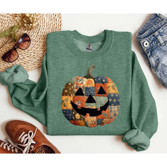 Patchwork Pumpkin Sweatshirt