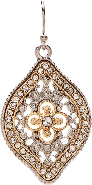 Crystal Filigree Ellipse Earring