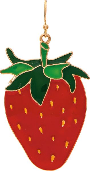 Strawberry Enamel Earring