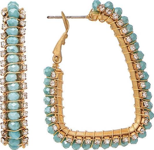 Jeweled Edge Square Hoop Earring