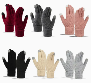 Women's Winter Knit Touchscreen Gloves