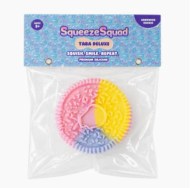 SqueezeSquad Taba Deluxe Premium Silicone Squishy - Sandwich Cookie