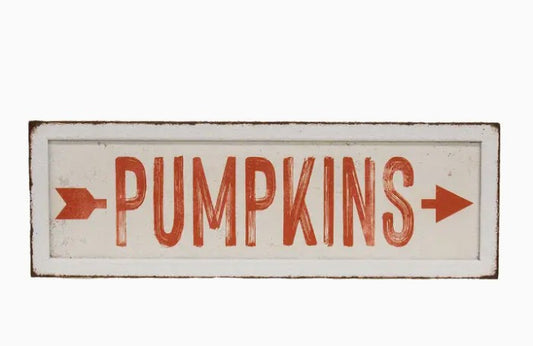 Pumpkins Arrow Rustic Metal Sign