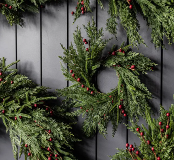 Plum Berry Norfolk Cypress Wreath