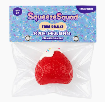 Squeezesquad Taba Deluxe Premium Silicone Squishy  - Strawberry