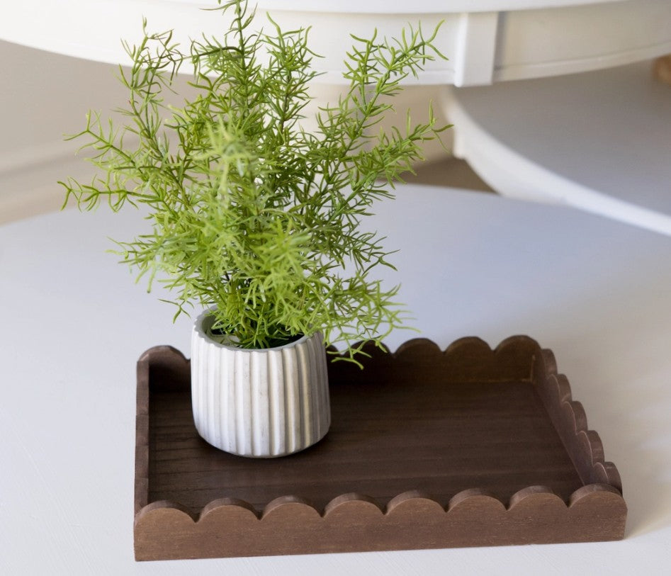 Wood Scallop Tray